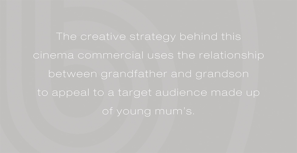 Staedtler Noris campaign, commercial, design and advertising. The creative strategy behind this  cinema commercial uses the relationship  between grandfather and grandson  to appeal to a target audience made up  of young mumâ€™s.
